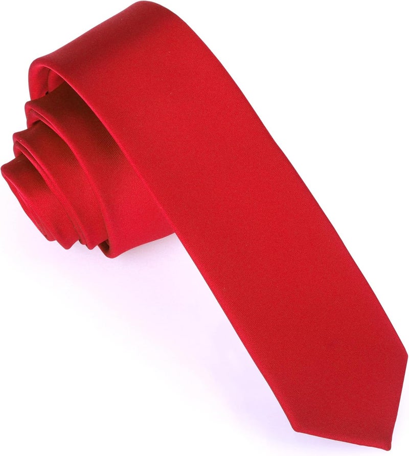 DR ANISON Skinny Tie Men Women 2" (5CM) Slim Necktie Solid Thin Ties Formal - Image 1